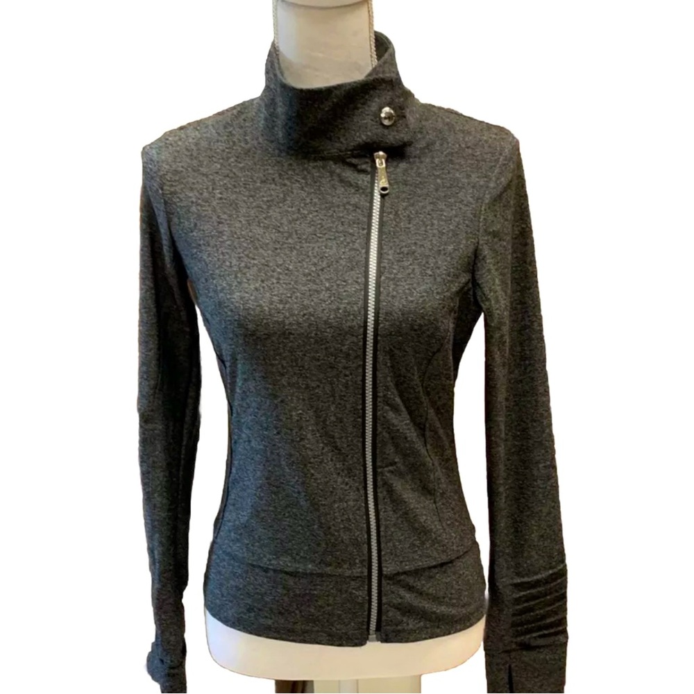 Sam Edelman active sport jacket moto asymmetrical zip size m gray